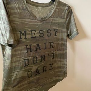 Messy hair don’t care casual tshirt from kohls !